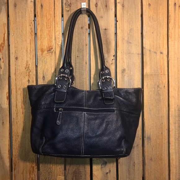 Tignanello Handbags - Tignanello Blue Leather Satchel